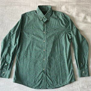 Ralph Lauren GREEN WHITE Plaid Check Long Sleeve Button Shirt
